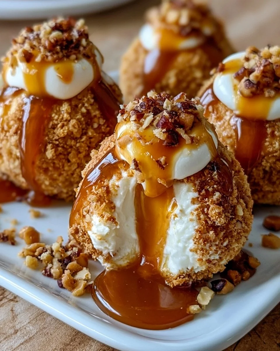 Caramel Crunch Cheesecake Bombs