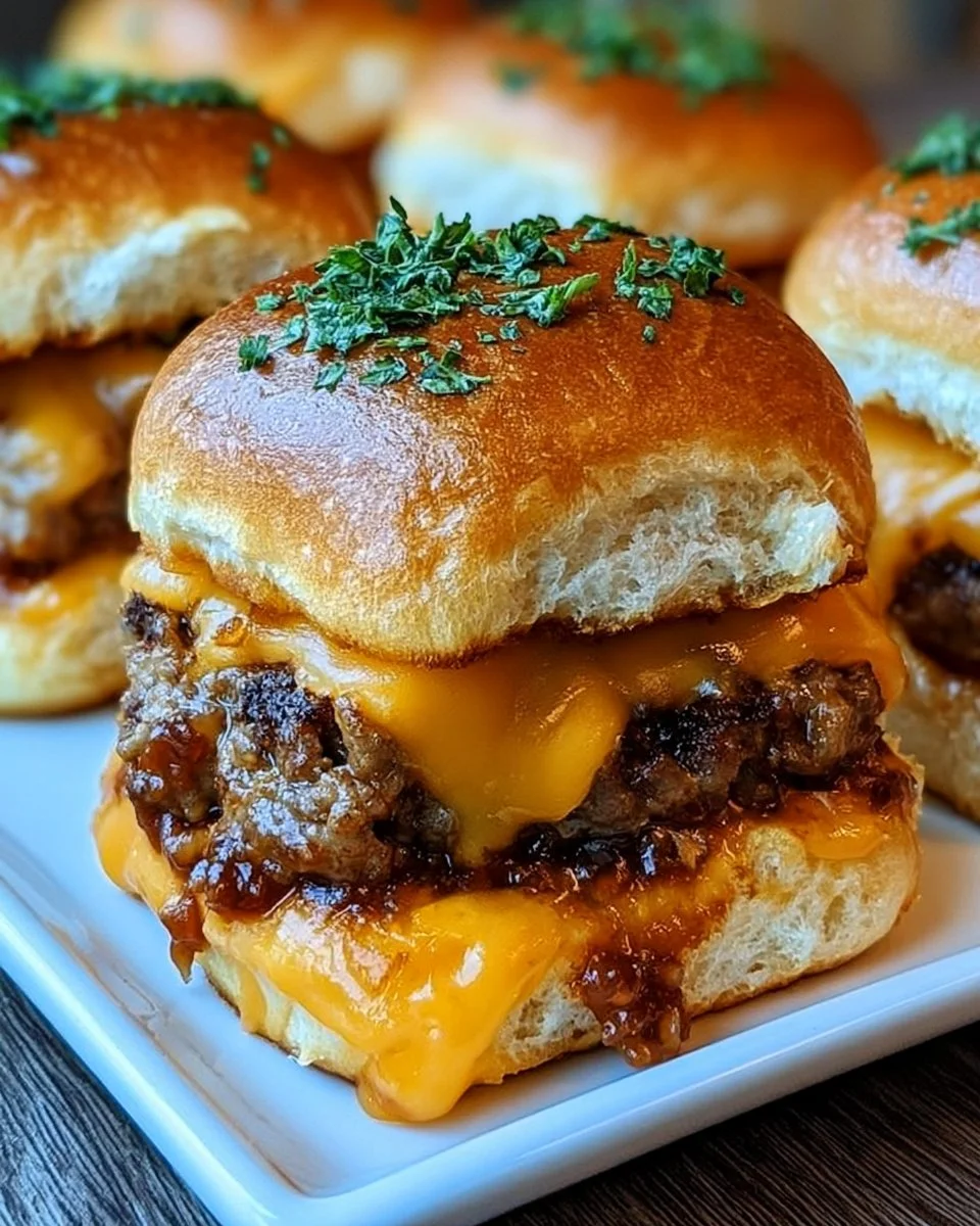 Cheeseburger Sliders with Hawaiian Rolls