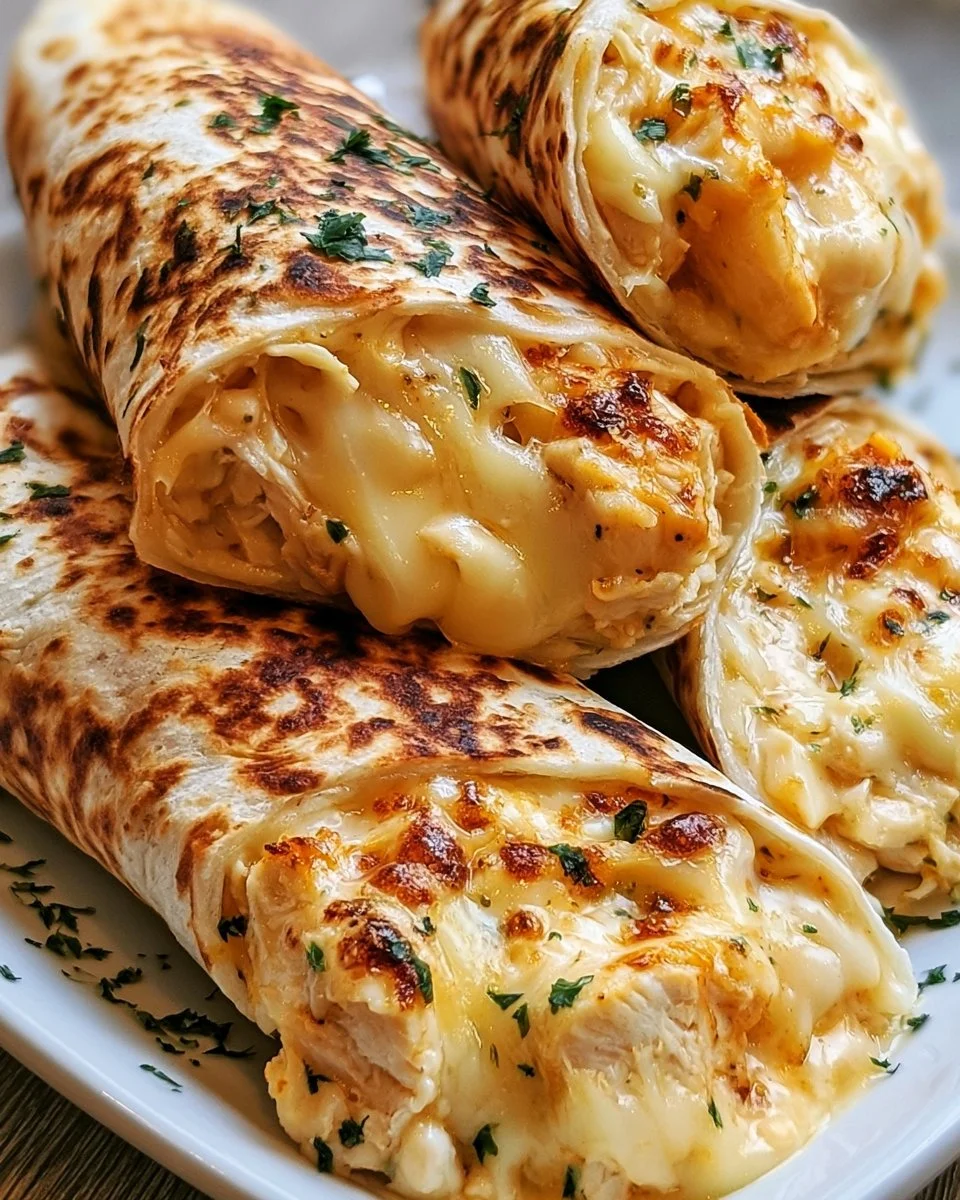 Cheesy Garlic Chicken Wraps