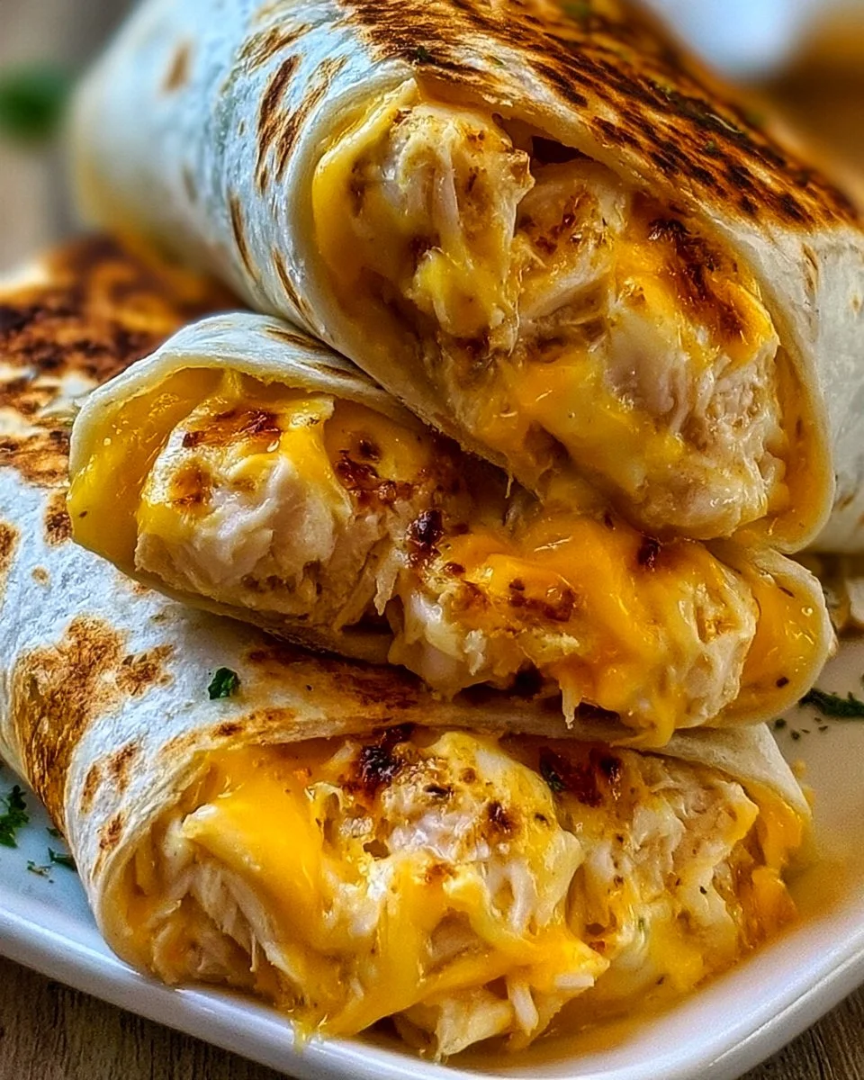 Cheesy Garlic Chicken Wraps