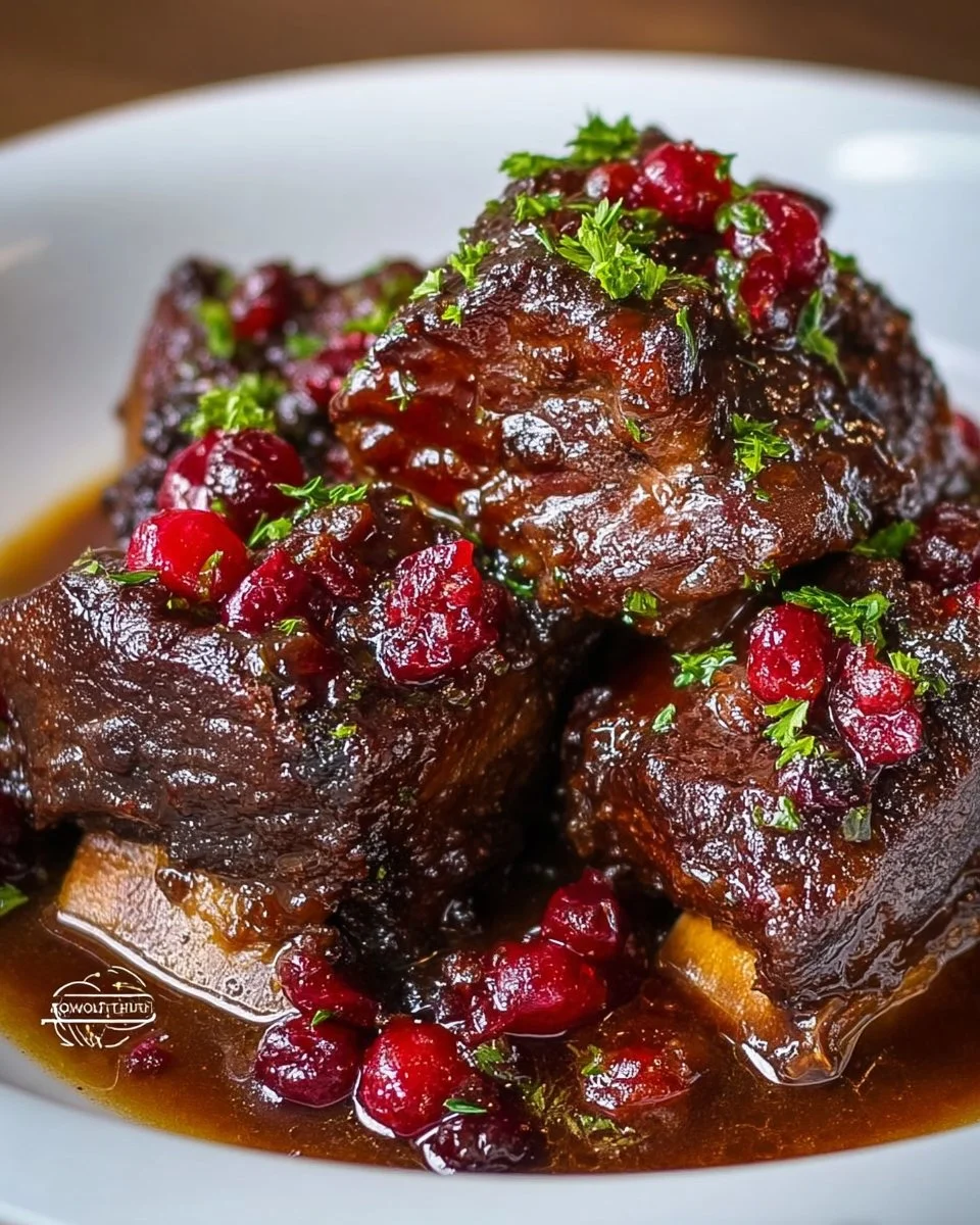 Crockpot Cranberry Beef Short Ribs