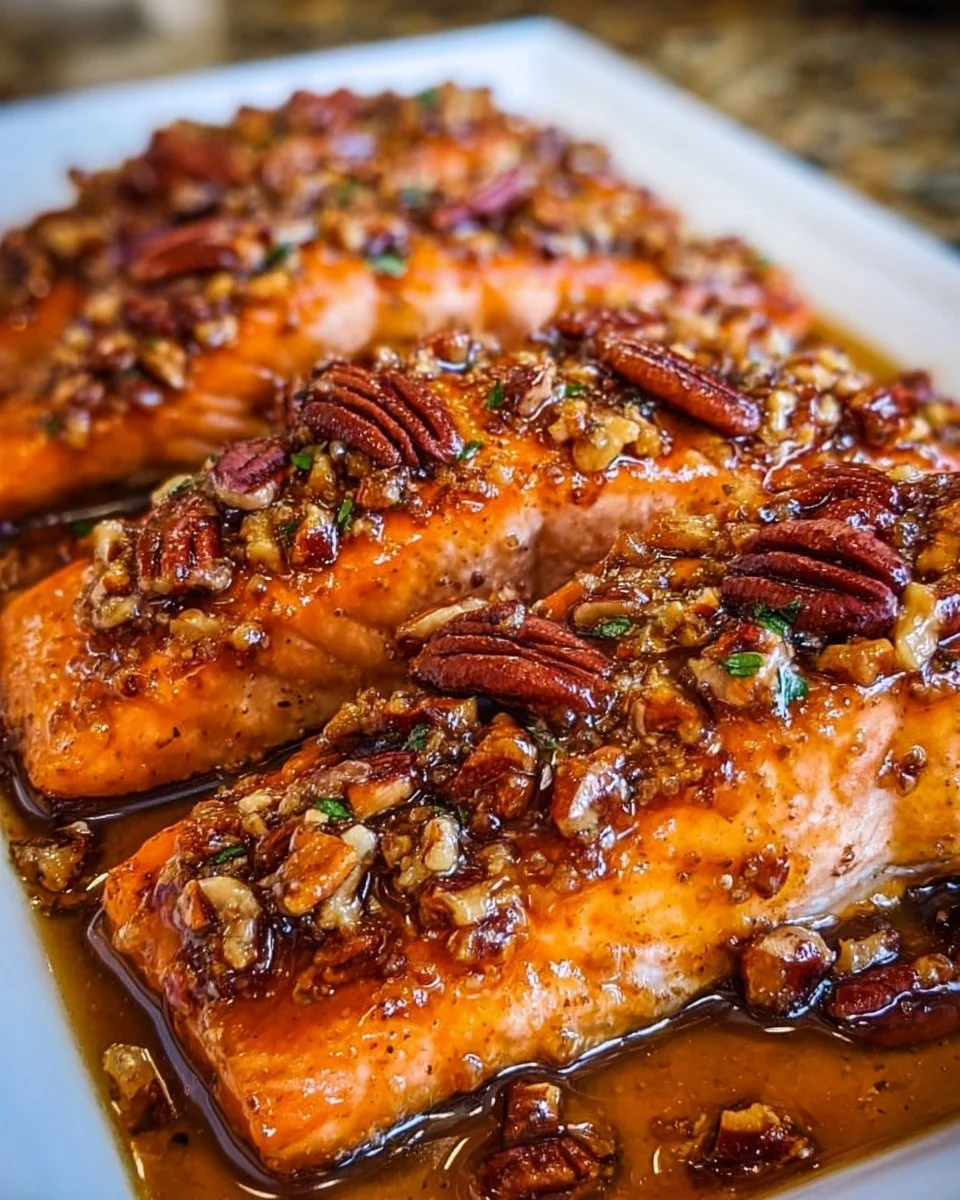 Maple Pecan Glazed Salmon