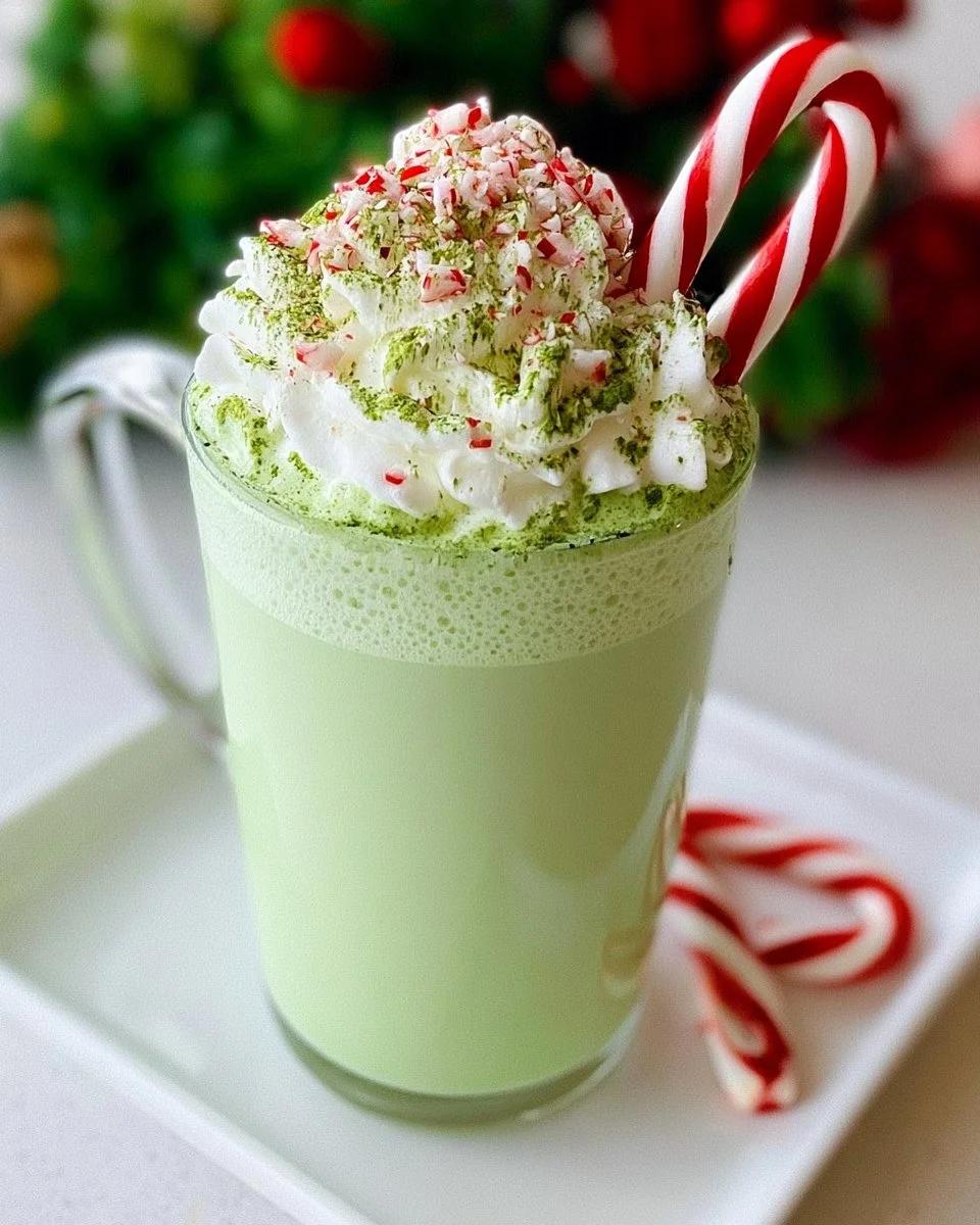 Matcha Candy Cane Latte
