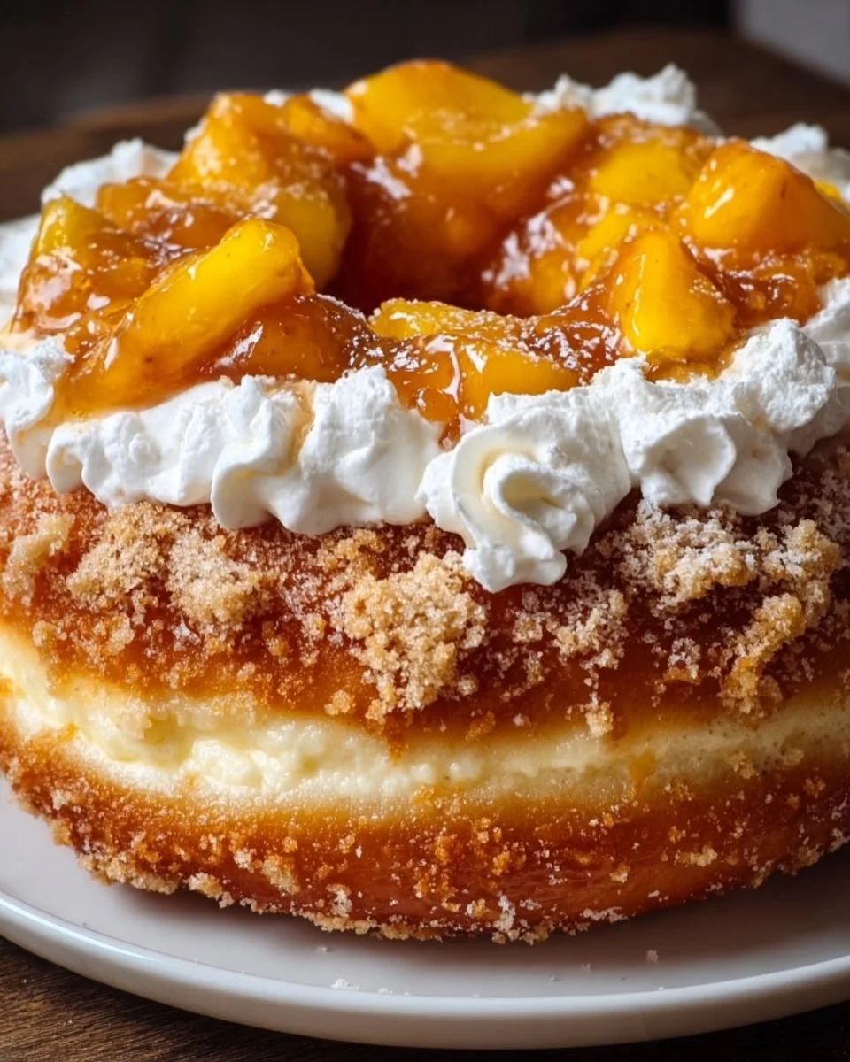 Peach Cobbler Cheesecake Donuts