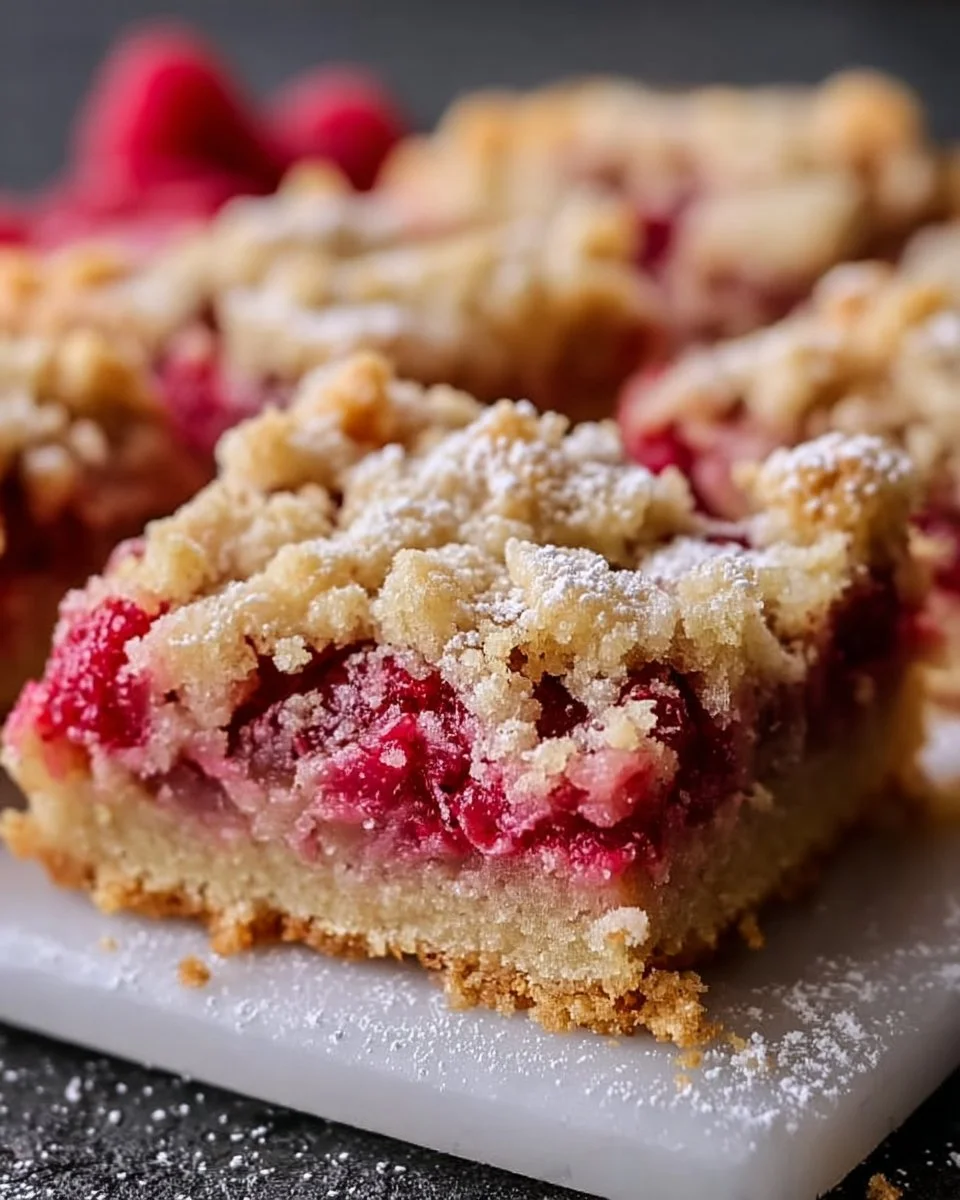 Rhubarb Shortbread Streusel Bars