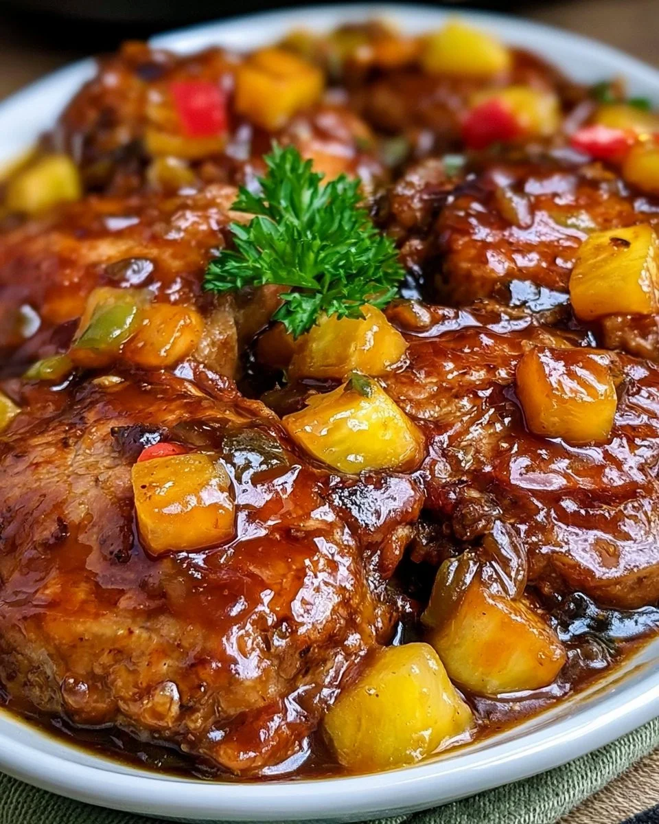 Slow Cooker 4-Ingredient Hawaiian Pork Chops