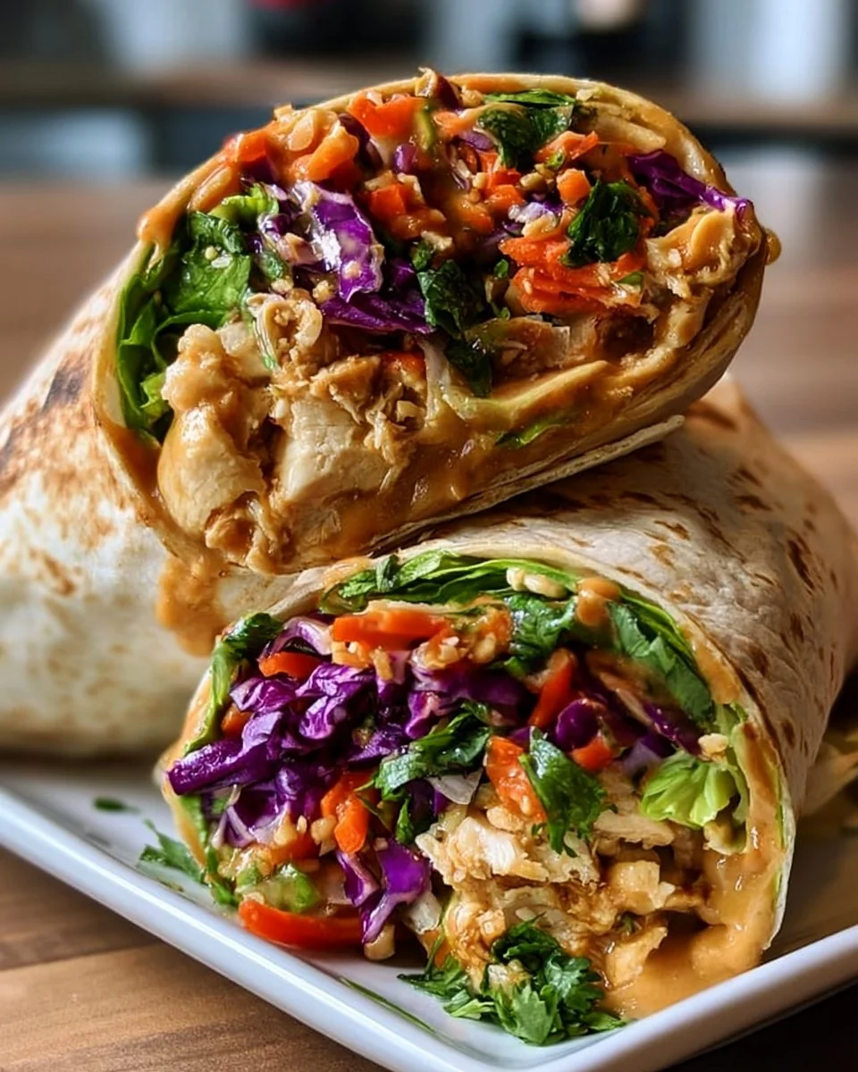 Thai Peanut Chicken Wraps
