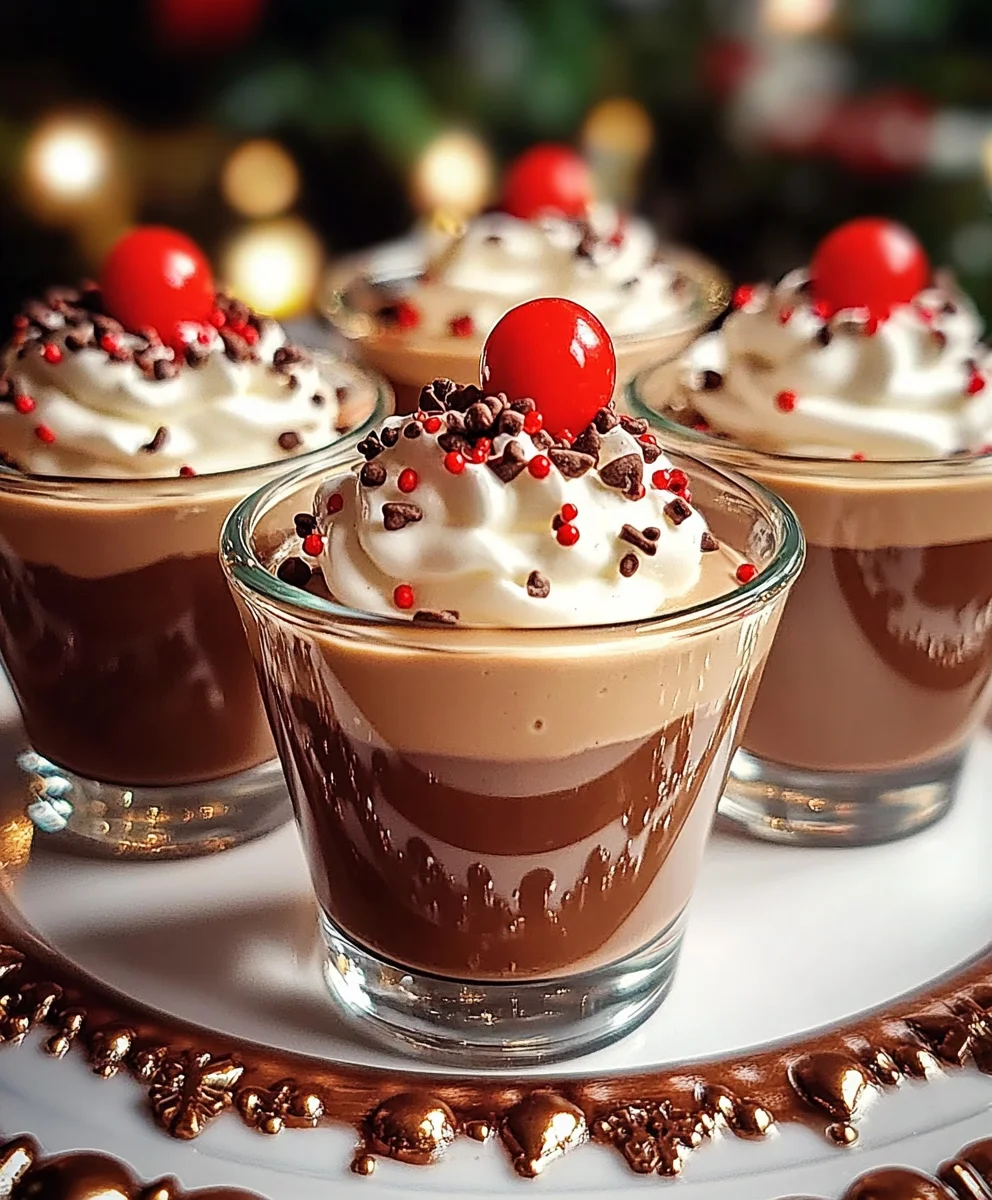 Christmas Chocolate Kahlua & Baileys Pudding Shots