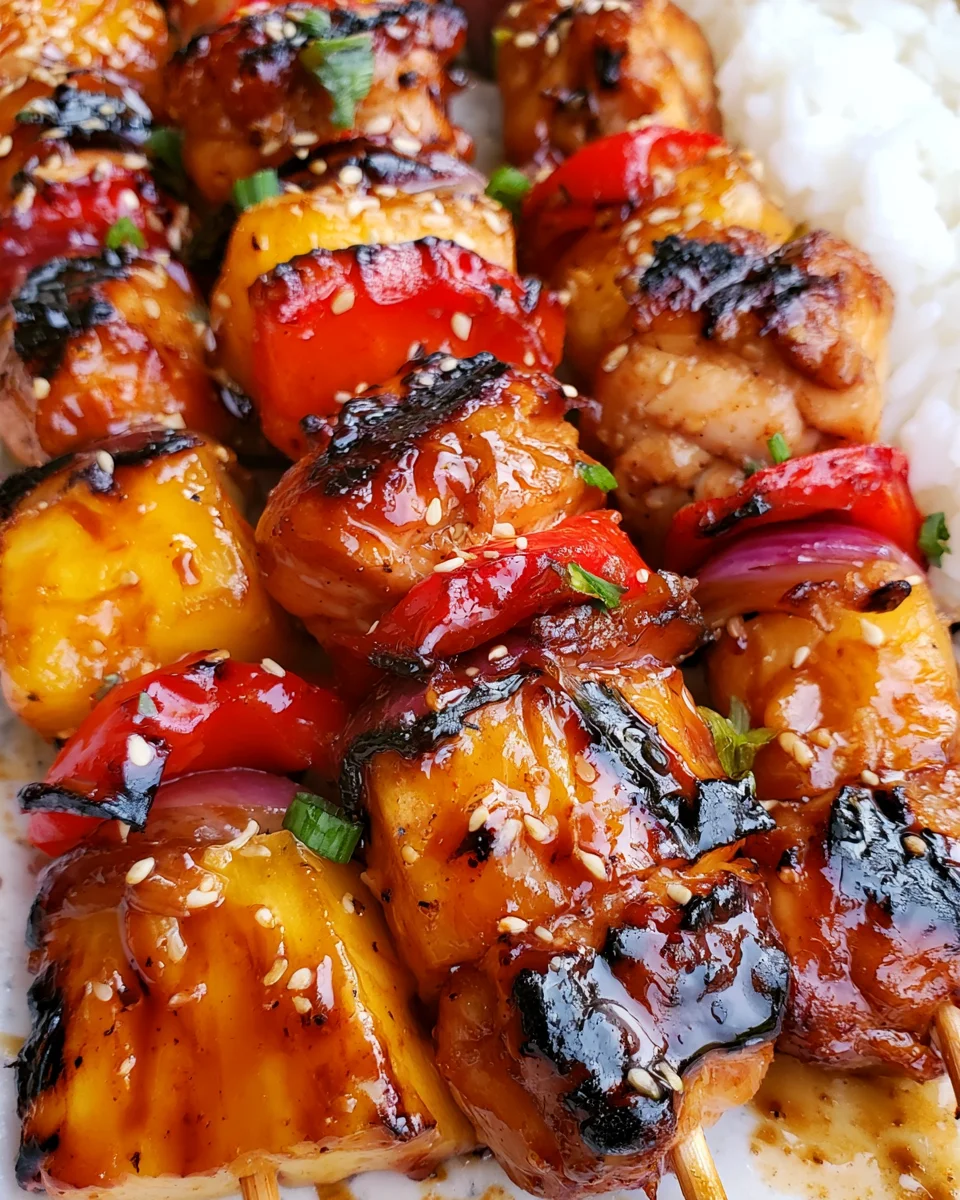 Hawaiian Teriyaki Chicken Kabobs